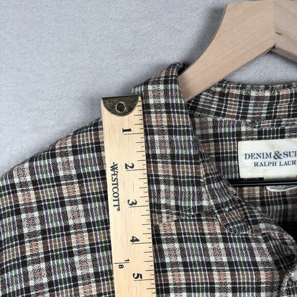 DENIM‎ & SUPPLY Ralph Lauren Western Pearl Snap Shirt Men's XL Plaid 100% Cotton - Picture 6 of 10
